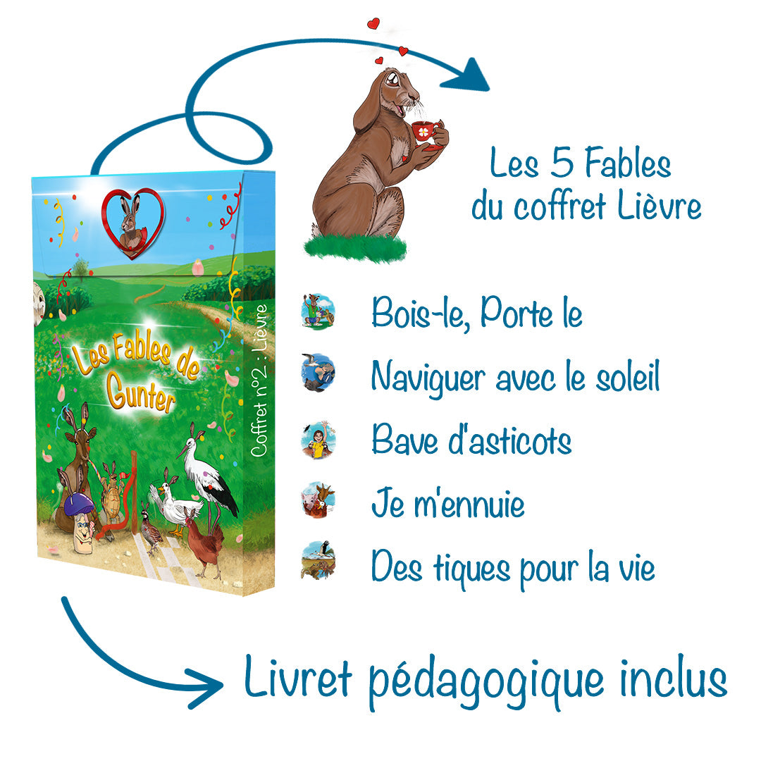Pack de 3 Coffrets éducatifs : Baleine, Lièvre & Hibou
