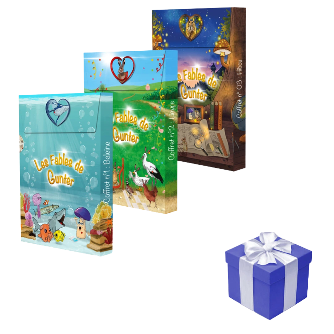 Pack de 3 Coffrets éducatifs : Baleine, Lièvre & Hibou