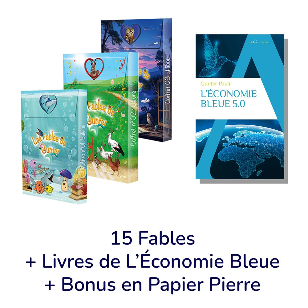 3 Coffrets éducatifs (Baleine, Lièvre, Hibou) + L’Économie Bleue 5.0